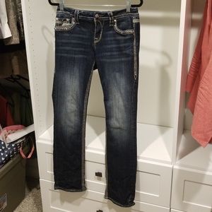 Rock Revival Dark Stone Wash Size 28 Boot Cut